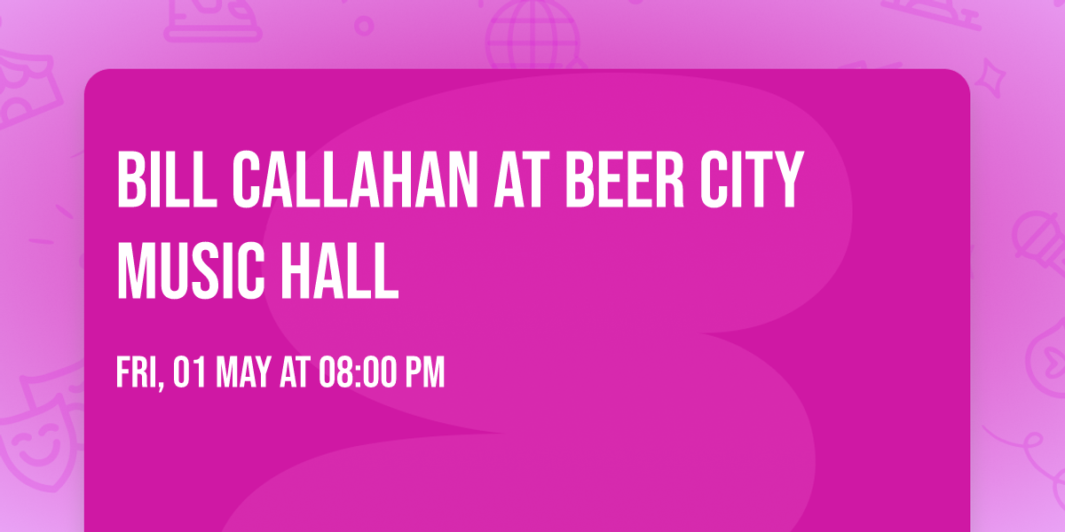 Bill Callahan at Beer City Music Hall