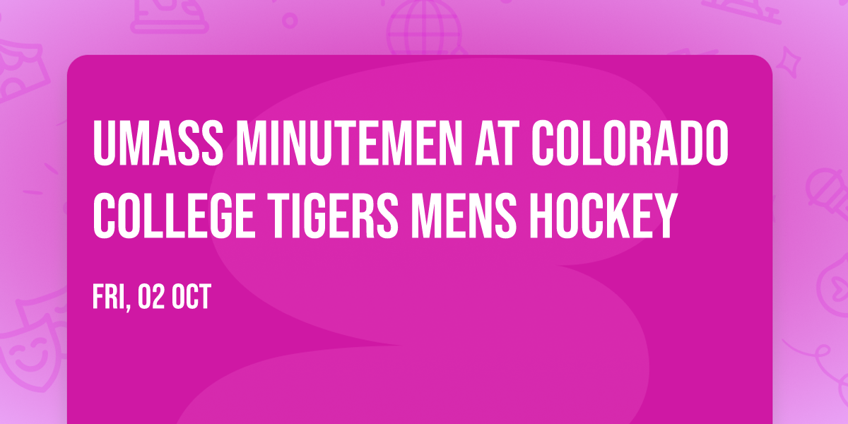UMass Minutemen at Colorado College Tigers Mens Hockey