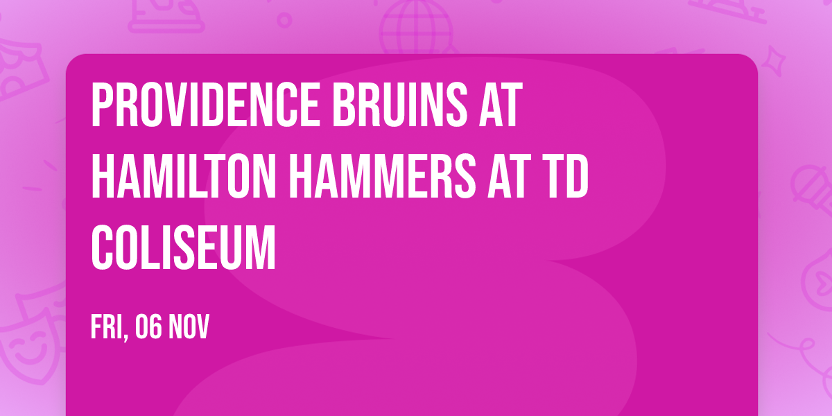 Providence Bruins at Hamilton Hammers at TD Coliseum