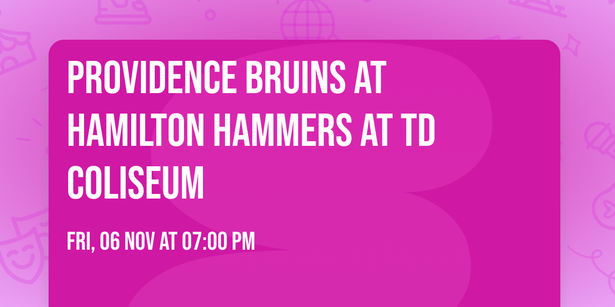 Providence Bruins at Hamilton Hammers at TD Coliseum