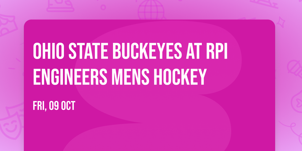 Ohio State Buckeyes at RPI Engineers Mens Hockey