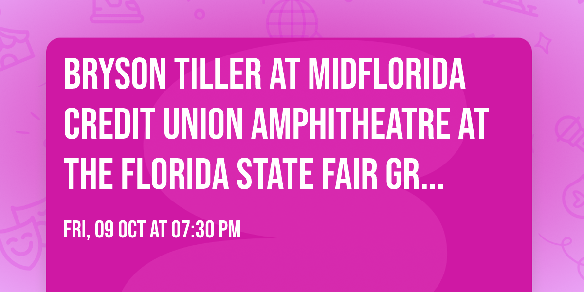 Bryson Tiller at MidFlorida Credit Union Amphitheatre at the Florida State Fair Grounds