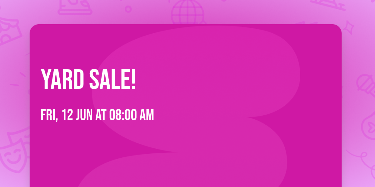 Yard sale!