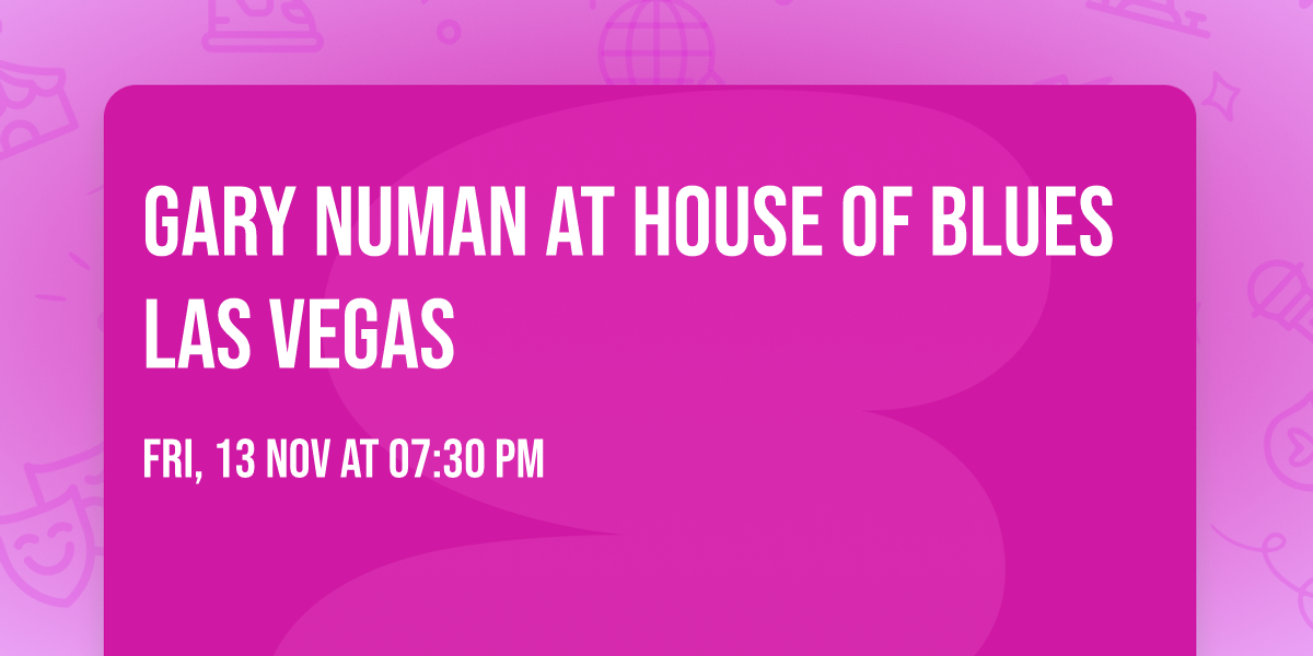 Gary Numan at House of Blues Las Vegas