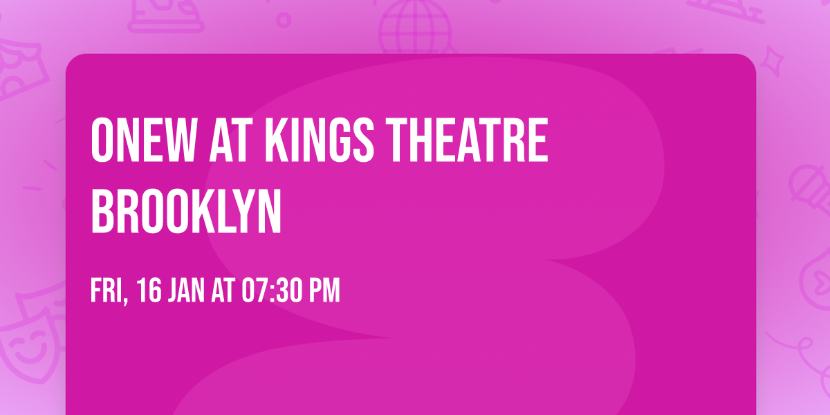 ONEW at Kings Theatre Brooklyn