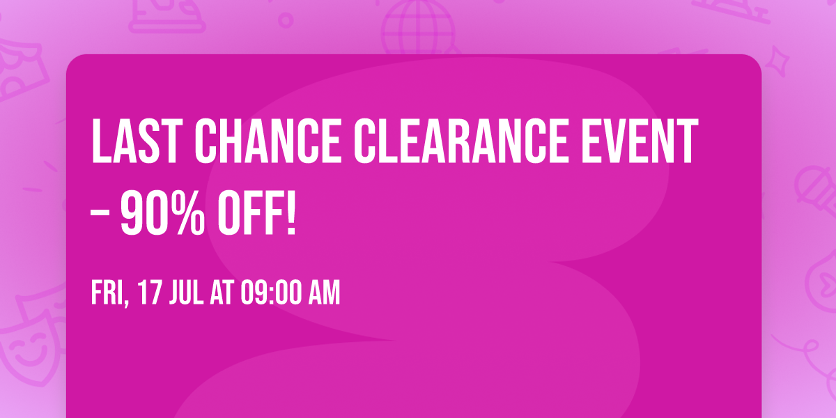 \ud83d\udea8 Last Chance Clearance Event \u2013 90% OFF! \ud83d\udea8