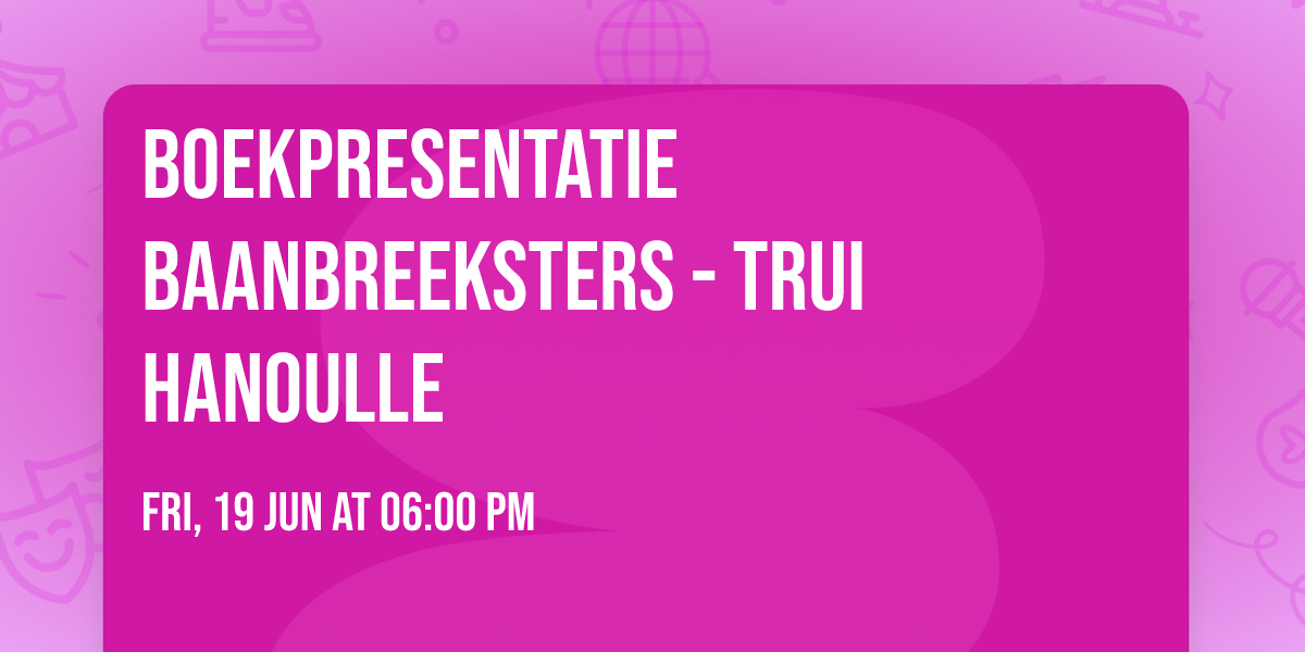 boekpresentatie baanbreeksters - trui hanoulle