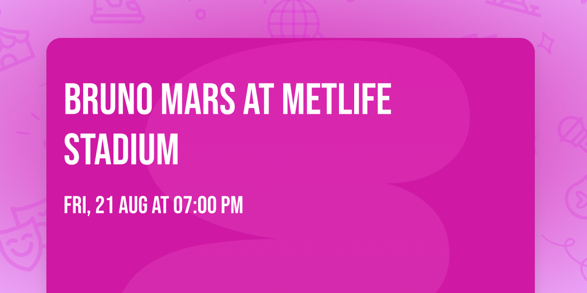 Bruno Mars at MetLife Stadium