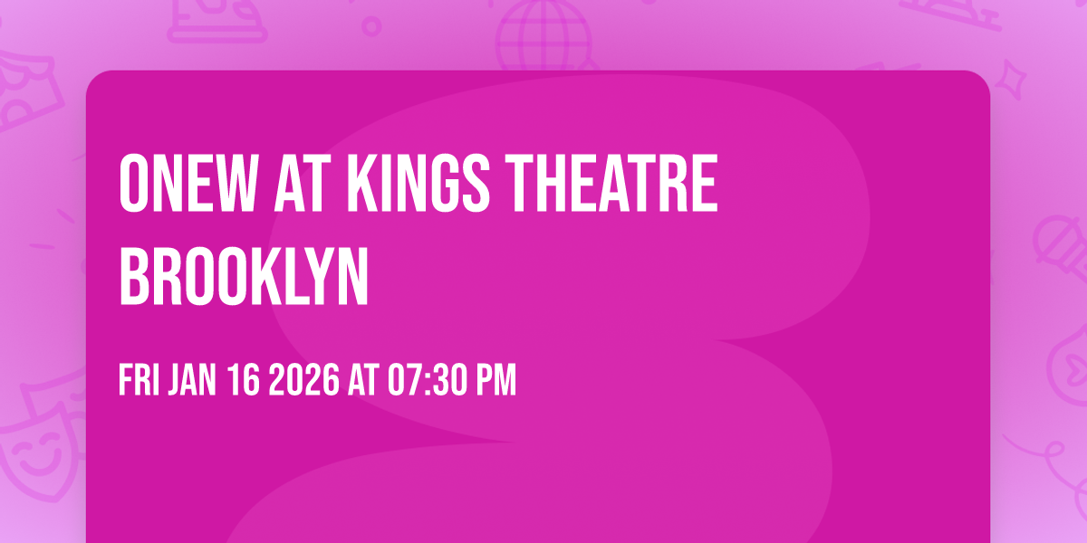 ONEW at Kings Theatre Brooklyn