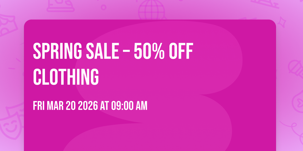 🔥 SPRING SALE – 50% OFF CLOTHING 🔥