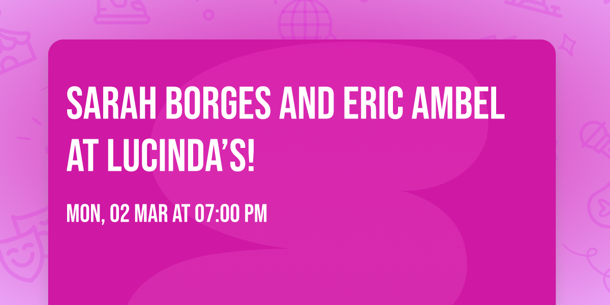 Sarah Borges and Eric Ambel at Lucinda\u2019s! 