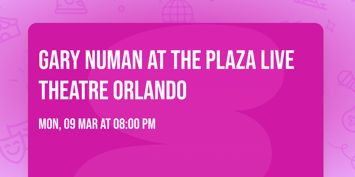 Gary Numan at The Plaza Live Theatre Orlando