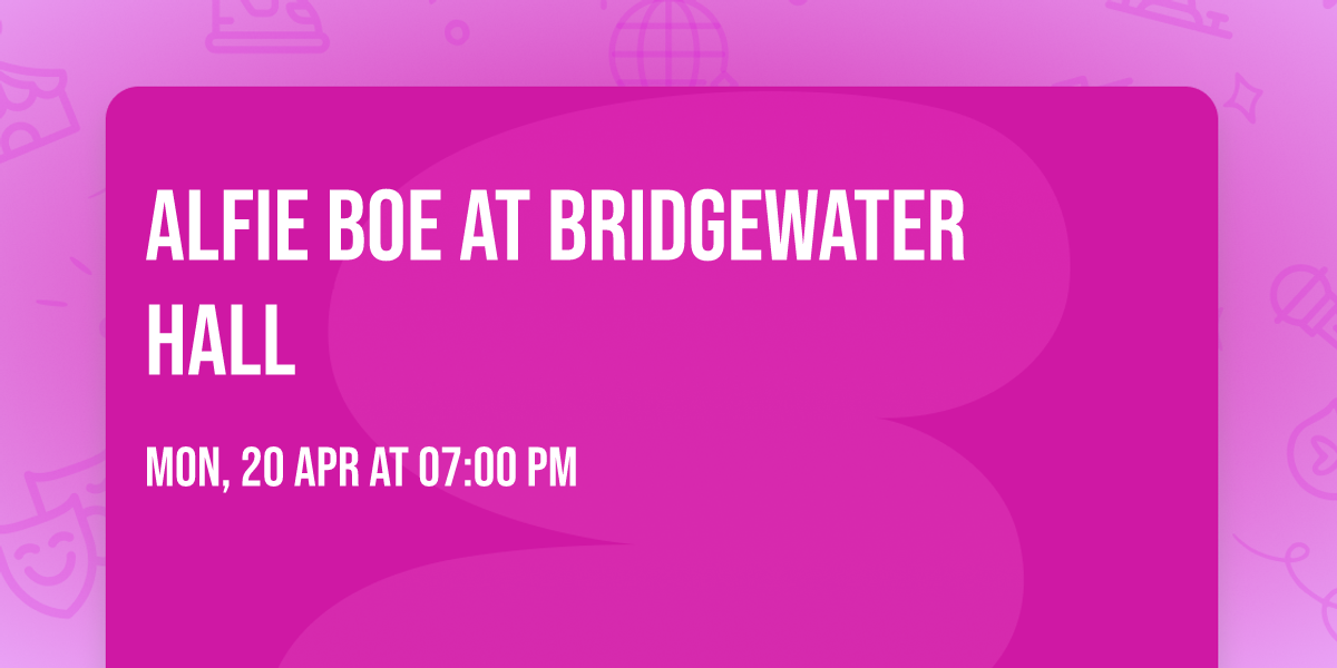 Alfie Boe at Bridgewater Hall