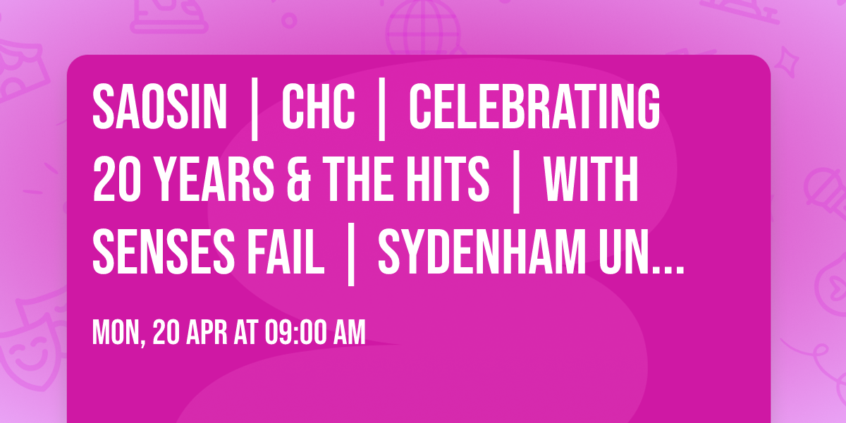 Saosin | CHC | Celebrating 20 Years & The Hits | with Senses Fail | Sydenham Underpass