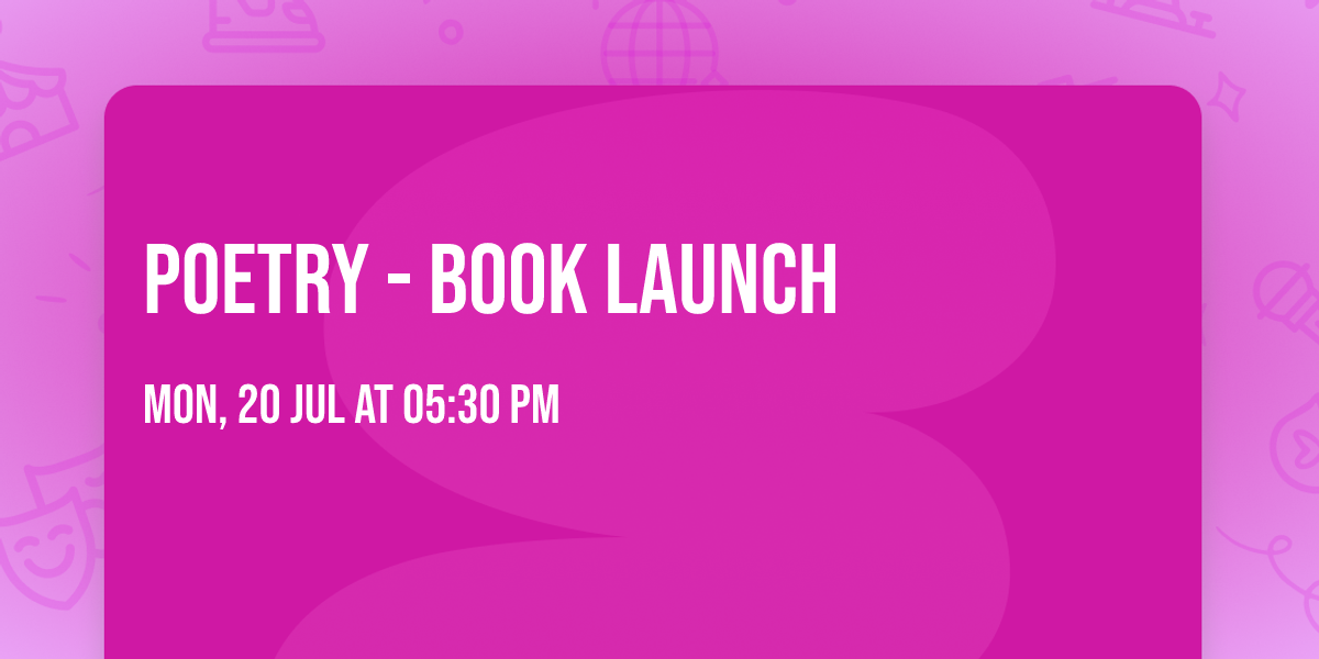 Poetry - book launch