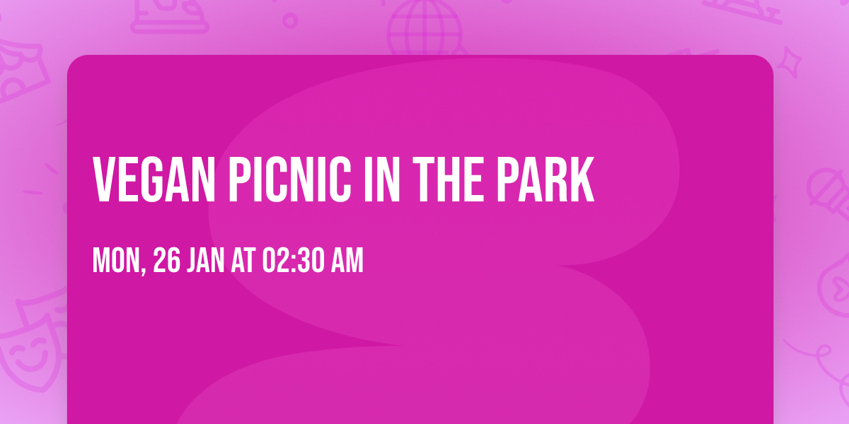 Vegan Picnic in the Park