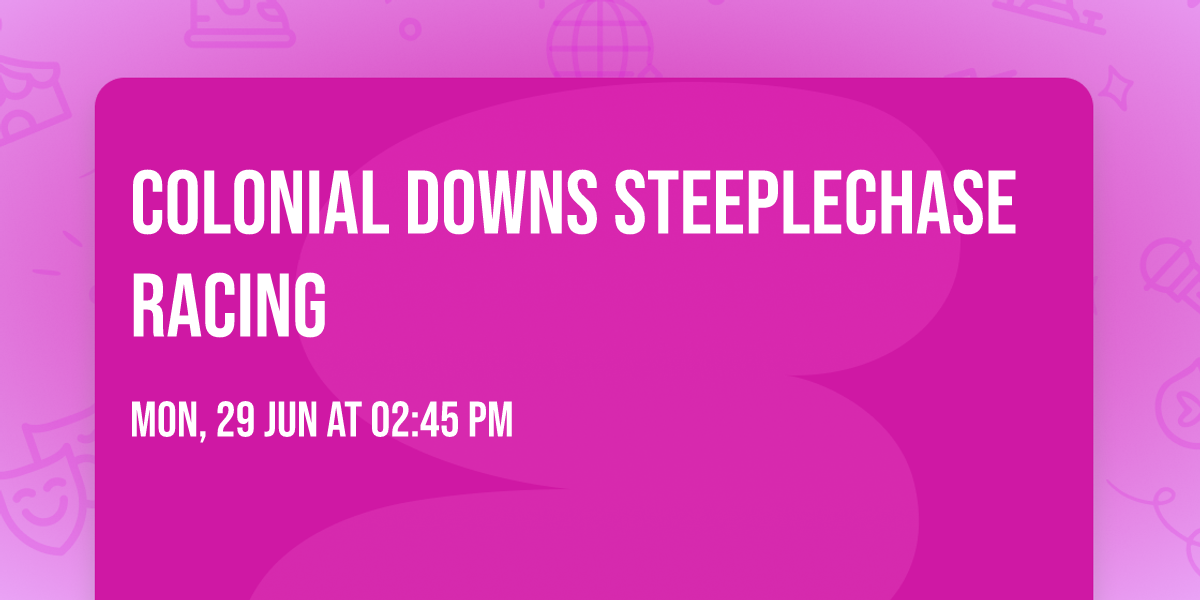 Colonial Downs Steeplechase Racing