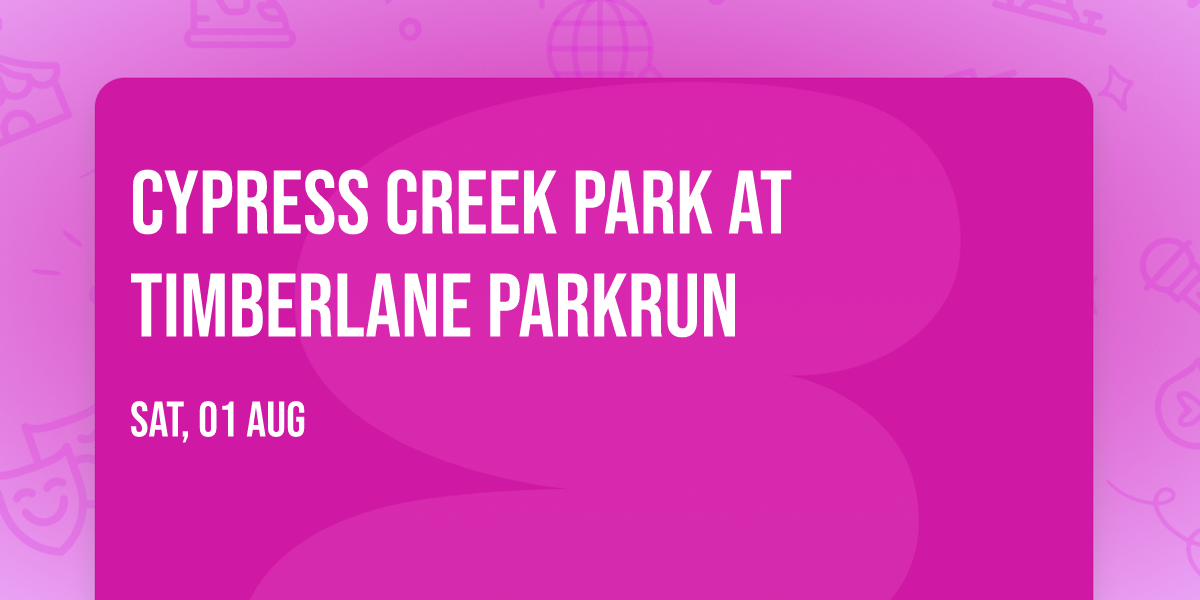 Cypress Creek Park at Timberlane parkrun