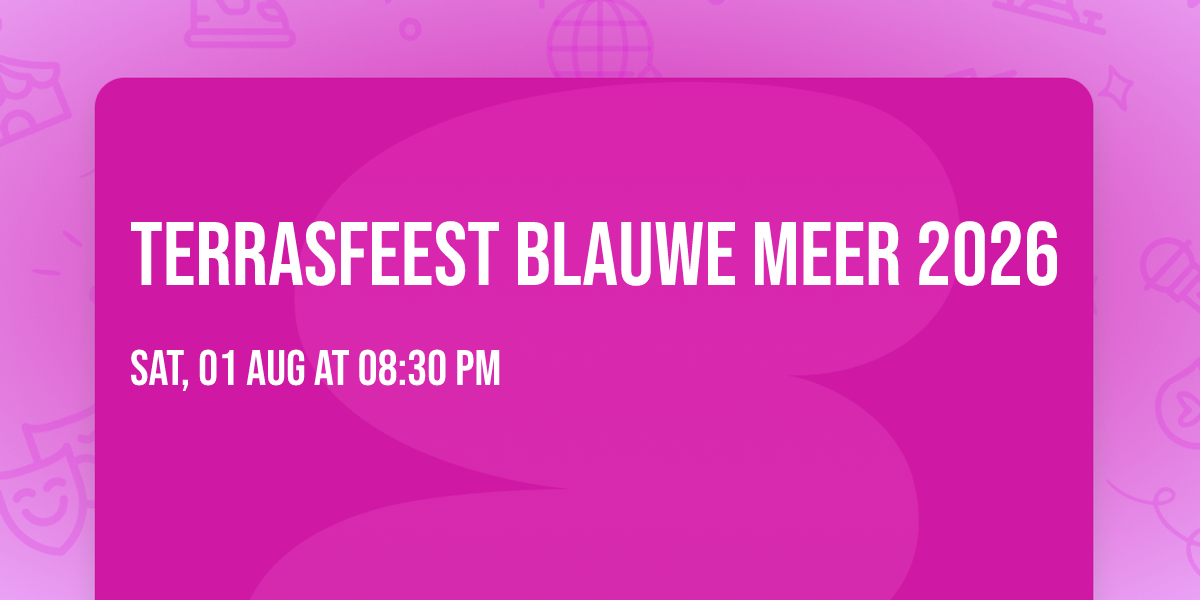 Terrasfeest Blauwe Meer 2026