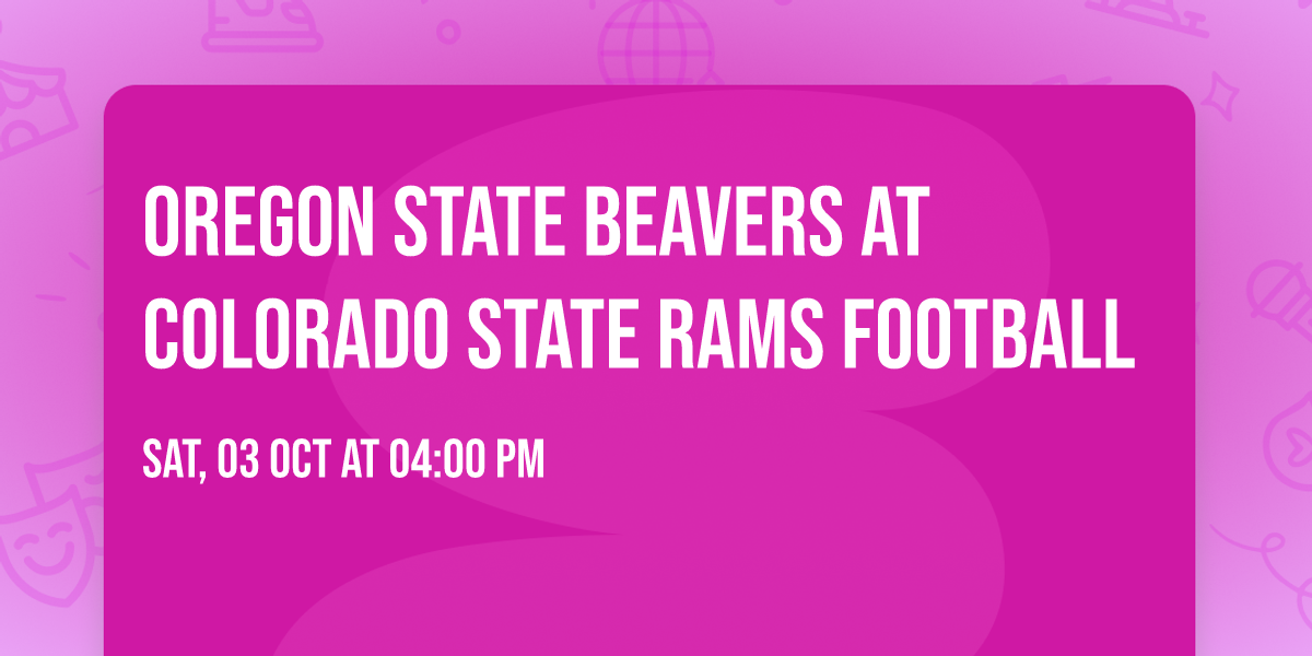 Oregon State Beavers at Colorado State Rams Football