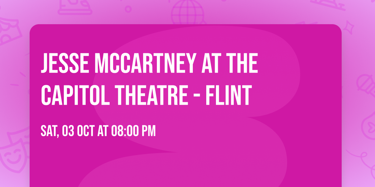 Jesse McCartney at The Capitol Theatre - Flint