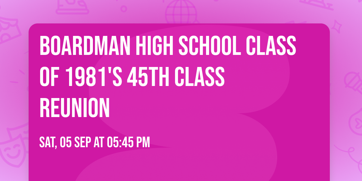 Boardman High School Class of 1981's  45th Class Reunion 