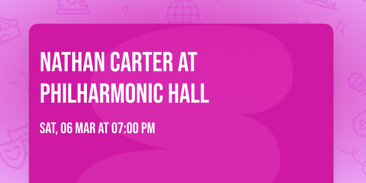 Nathan Carter at Philharmonic Hall
