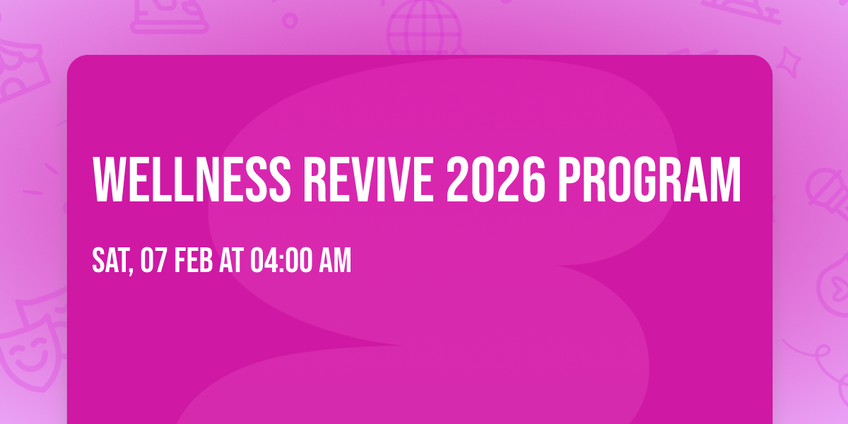 Wellness Revive 2026 program 