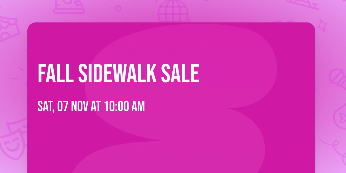 Fall Sidewalk Sale