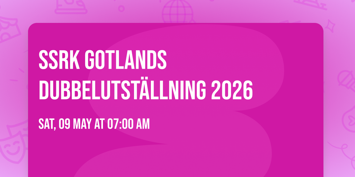 SSRK Gotlands dubbelutst\u00e4llning 2026