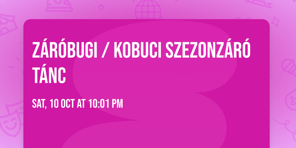 Z\u00c1R\u00d3BUGI \/ Kobuci Szezonz\u00e1r\u00f3 t\u00e1nc