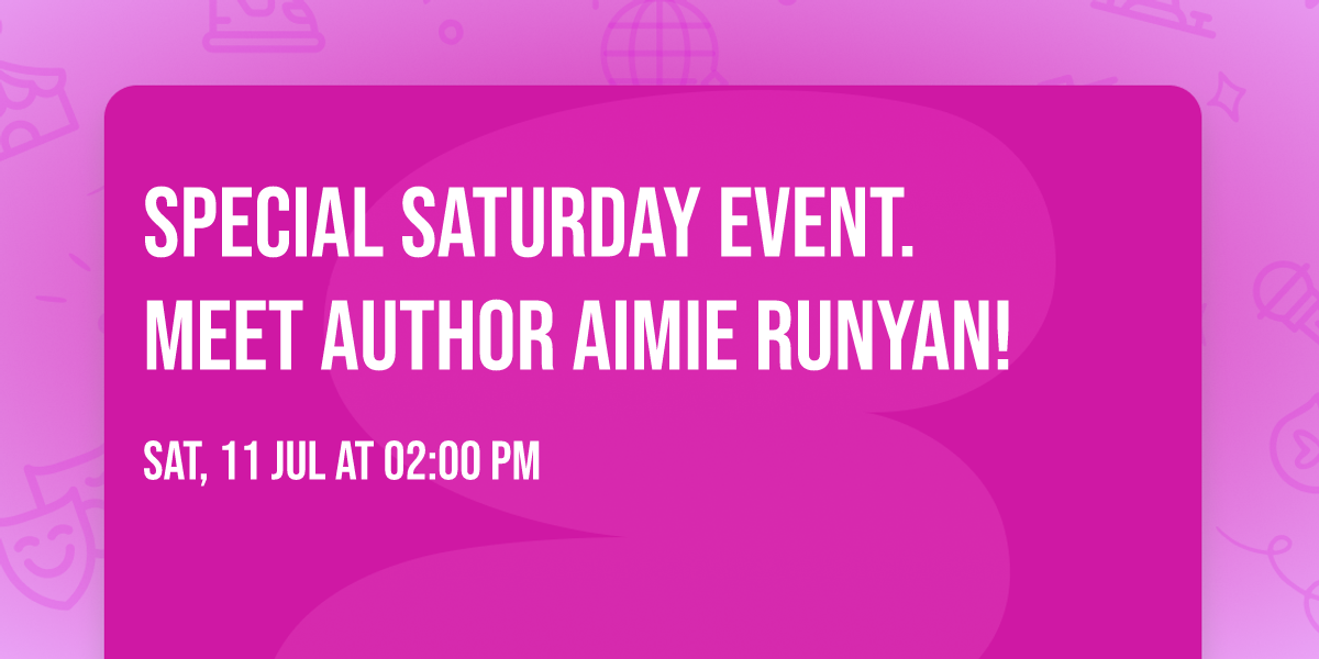 Special Saturday event.  Meet author Aimie Runyan!