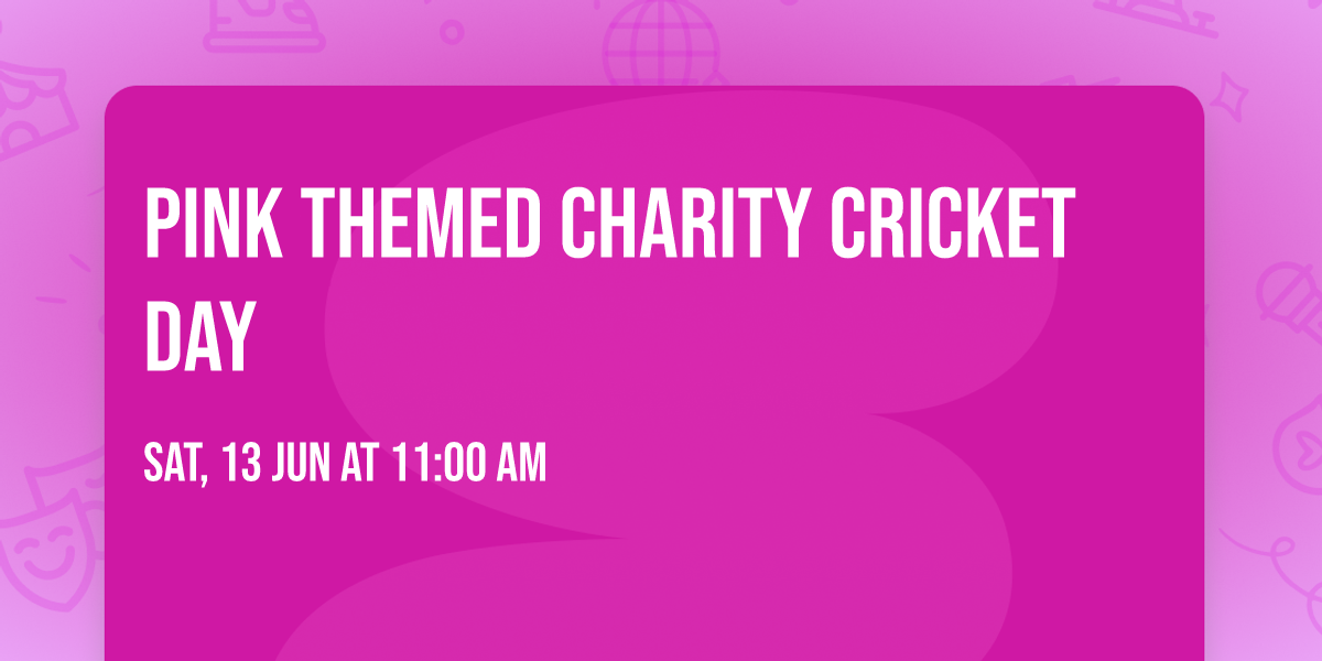 Pink Themed Charity cricket day