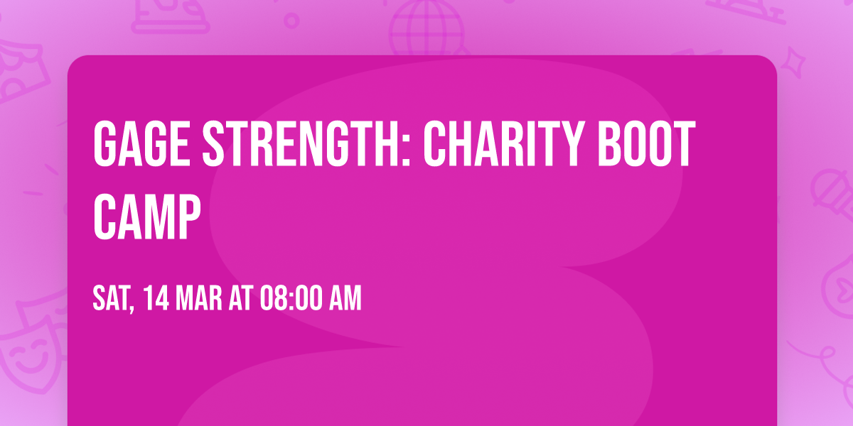 Gage Strength: Charity Boot Camp