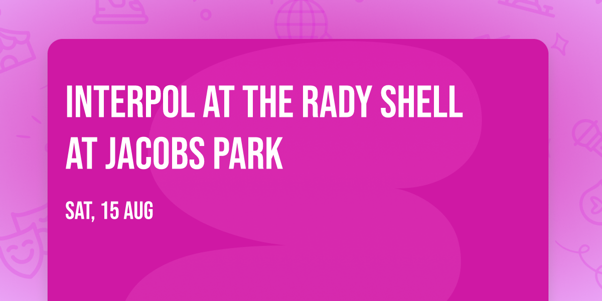 Interpol at The Rady Shell at Jacobs Park