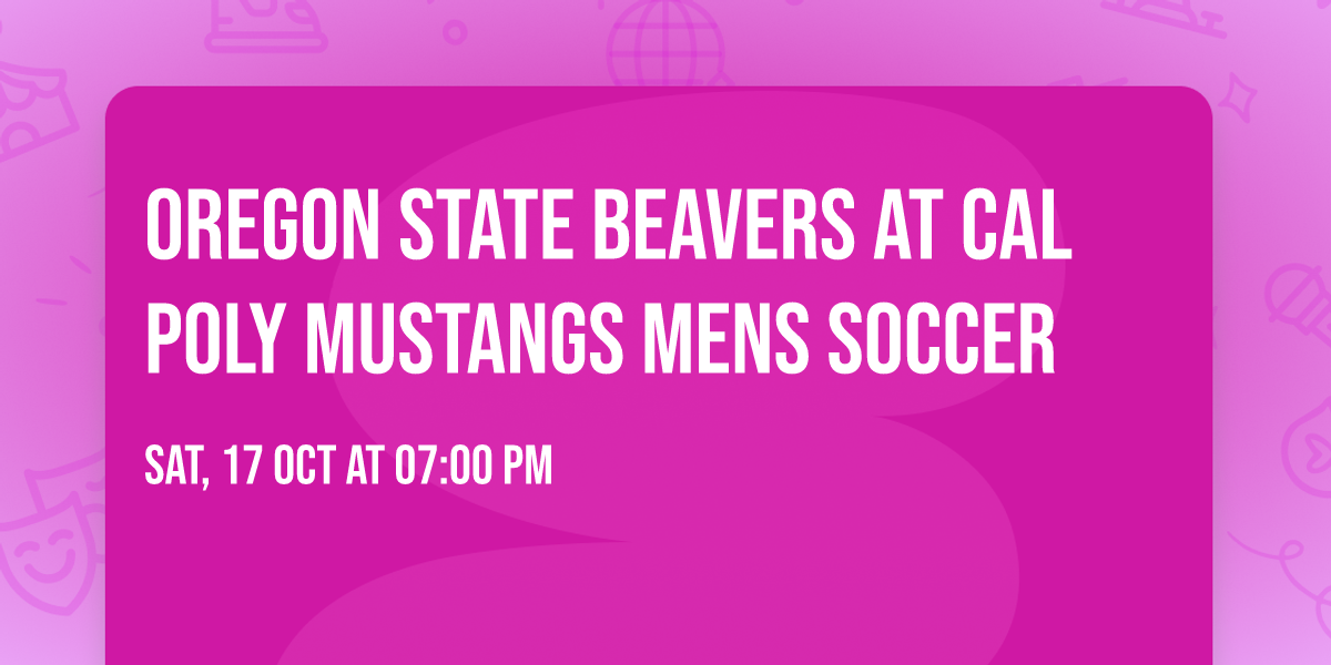 Oregon State Beavers at Cal Poly Mustangs Mens Soccer