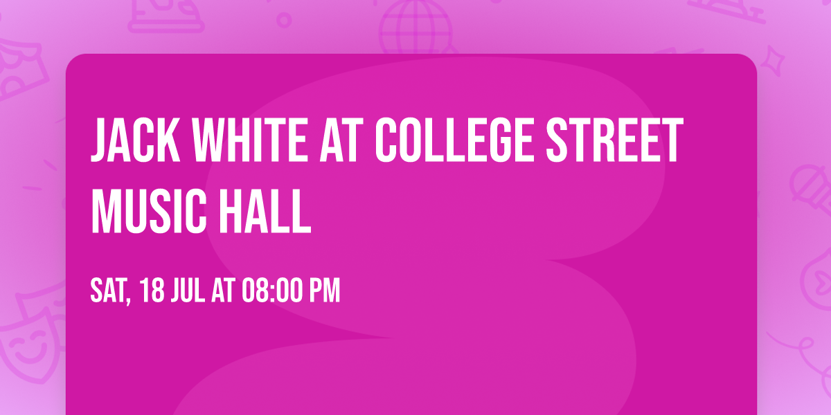 Jack White at College Street Music Hall