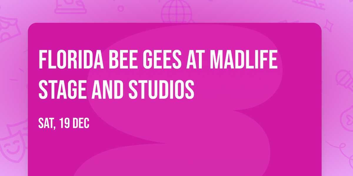 Florida Bee Gees at MadLife Stage and Studios