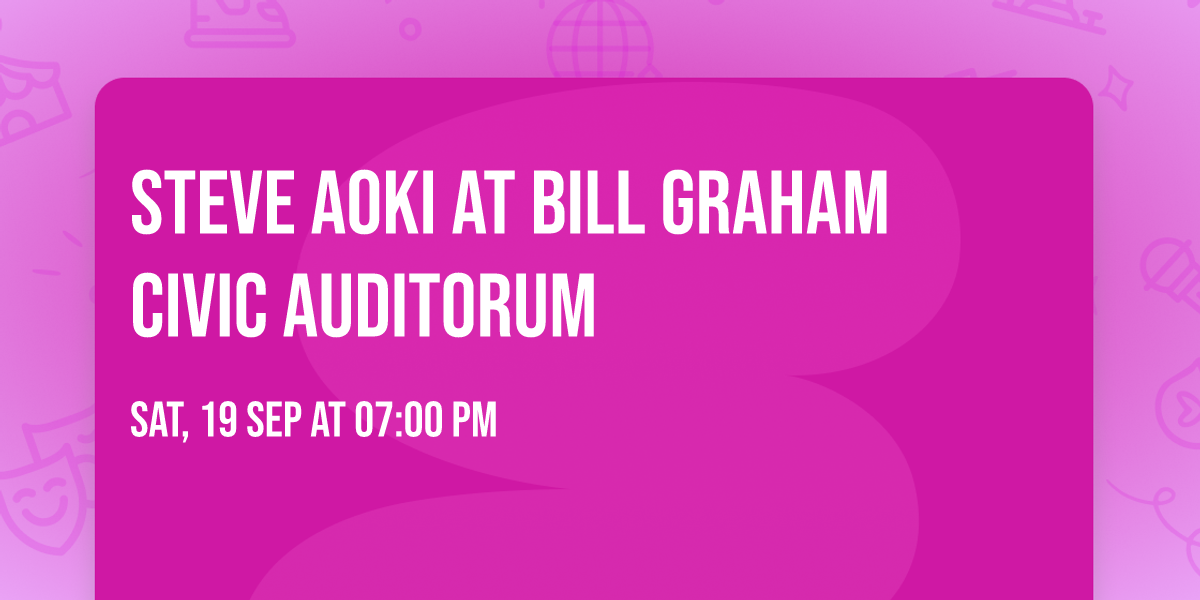 Steve Aoki at Bill Graham Civic Auditorum