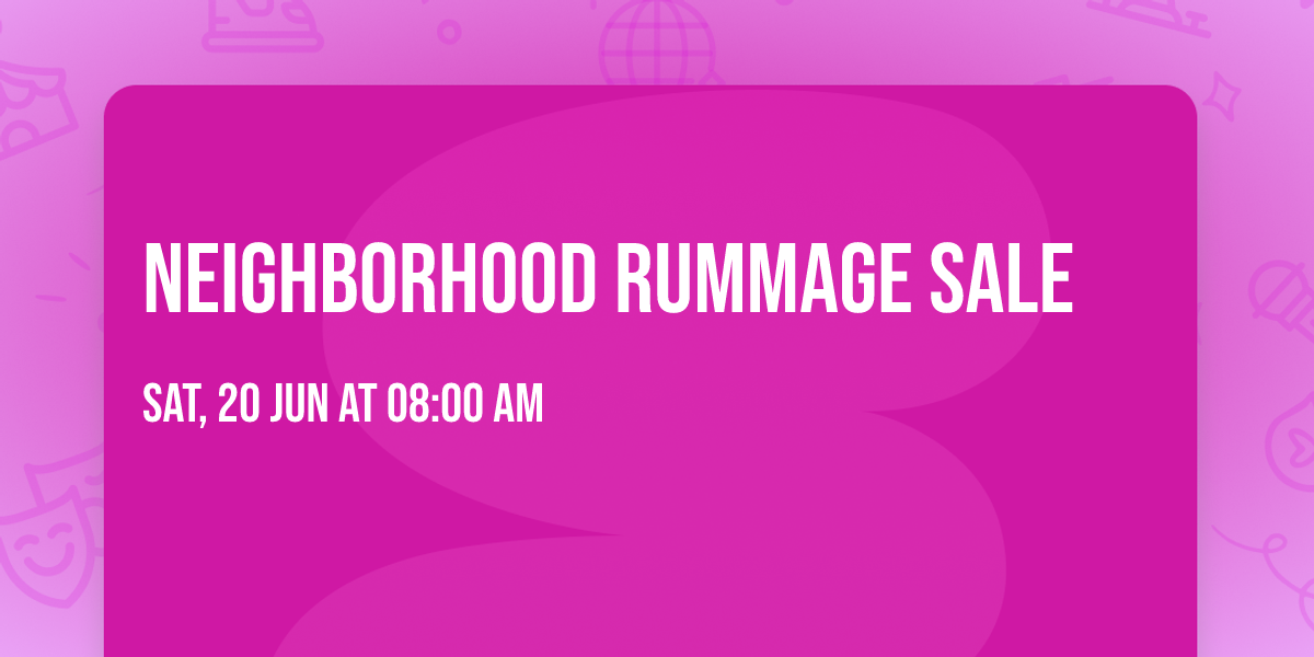 Neighborhood Rummage Sale