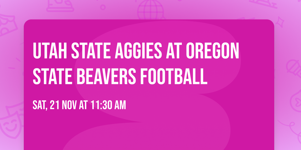 Utah State Aggies at Oregon State Beavers Football