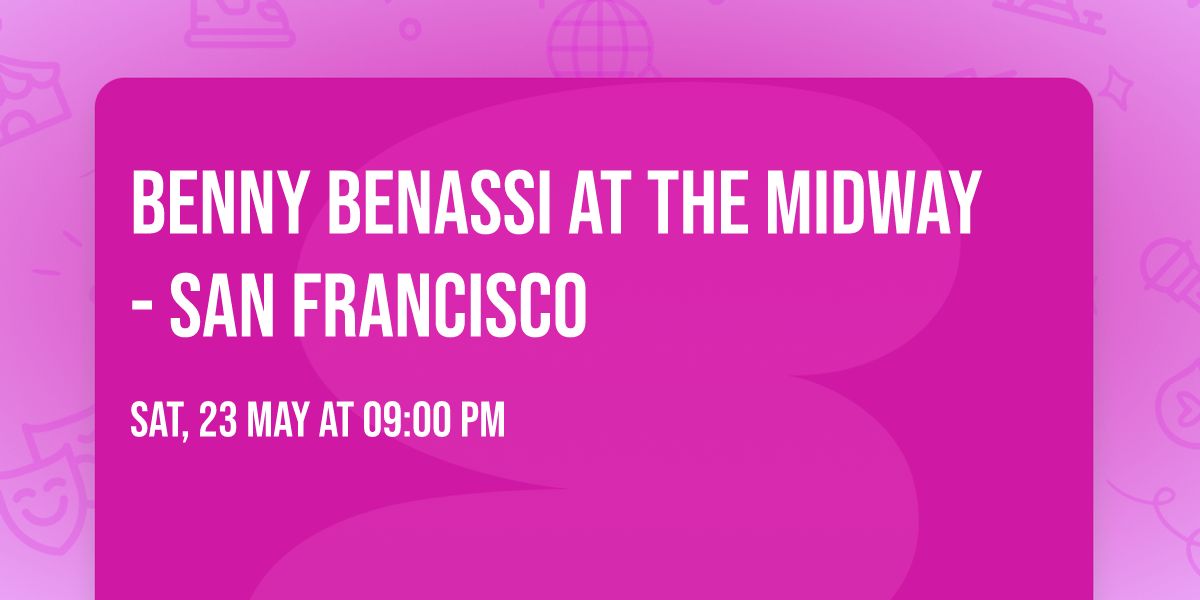 Benny Benassi at The Midway - San Francisco