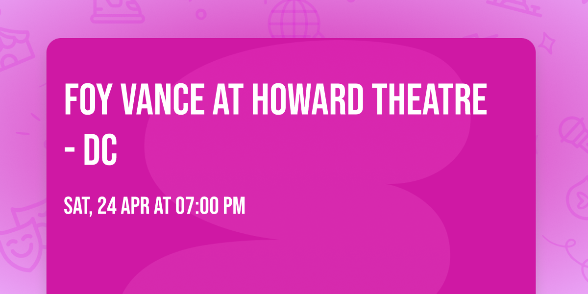 Foy Vance at Howard Theatre - DC