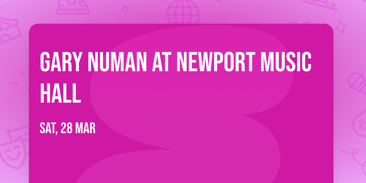 Gary Numan at Newport Music Hall