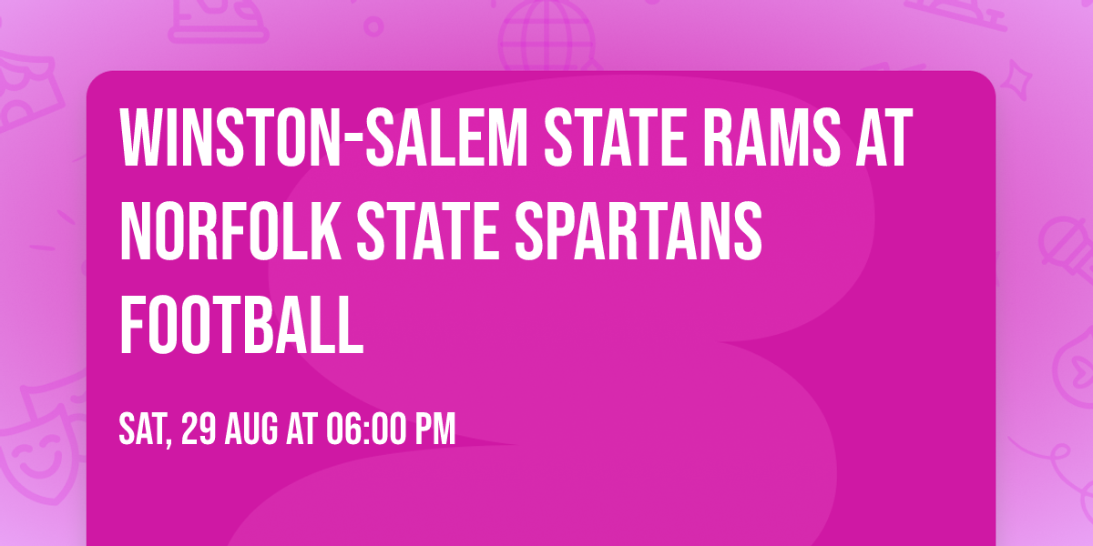 Winston-Salem State Rams at Norfolk State Spartans Football