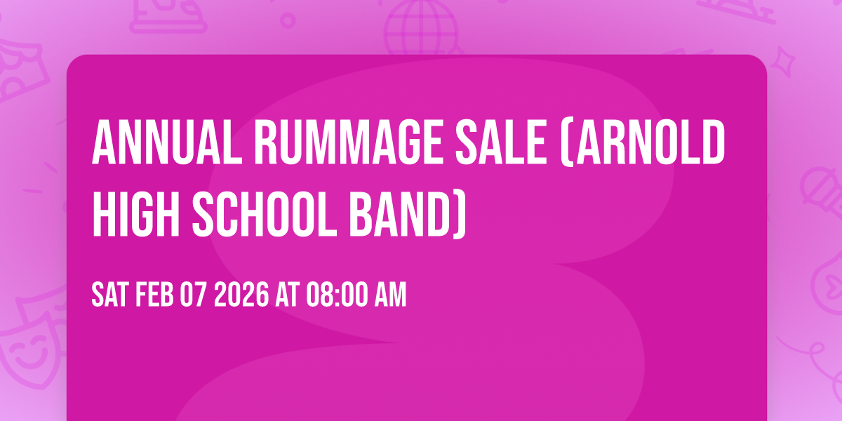 Annual Rummage Sale (Arnold High School Band)