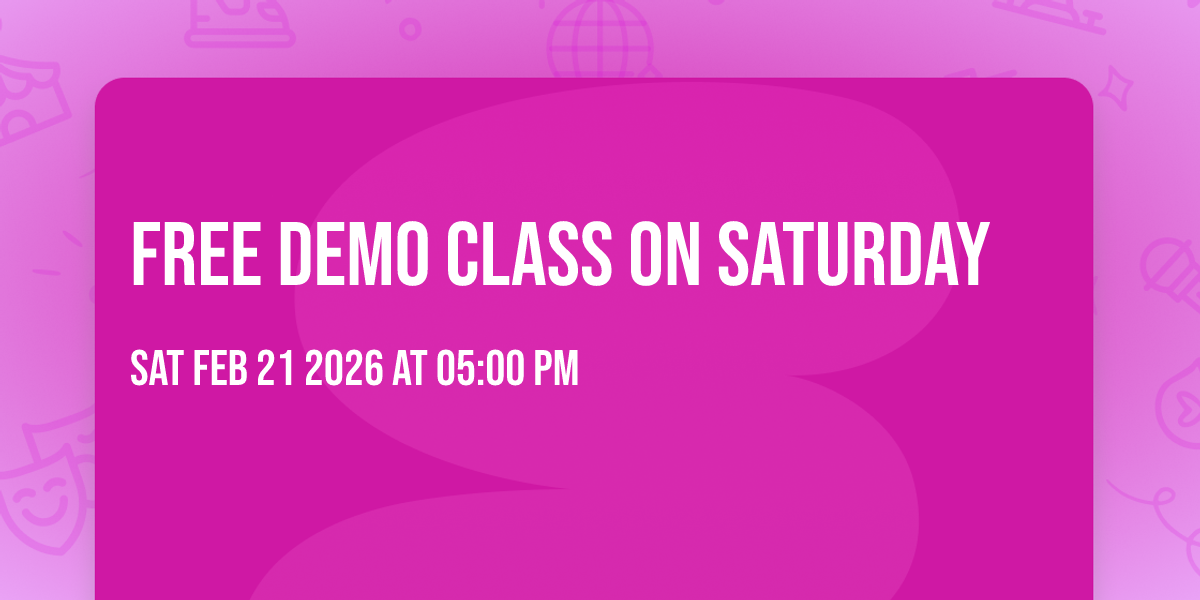 free demo class on Saturday 