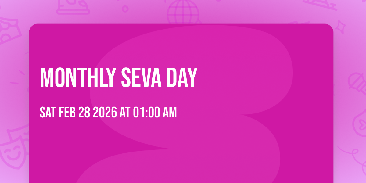 Monthly Seva Day