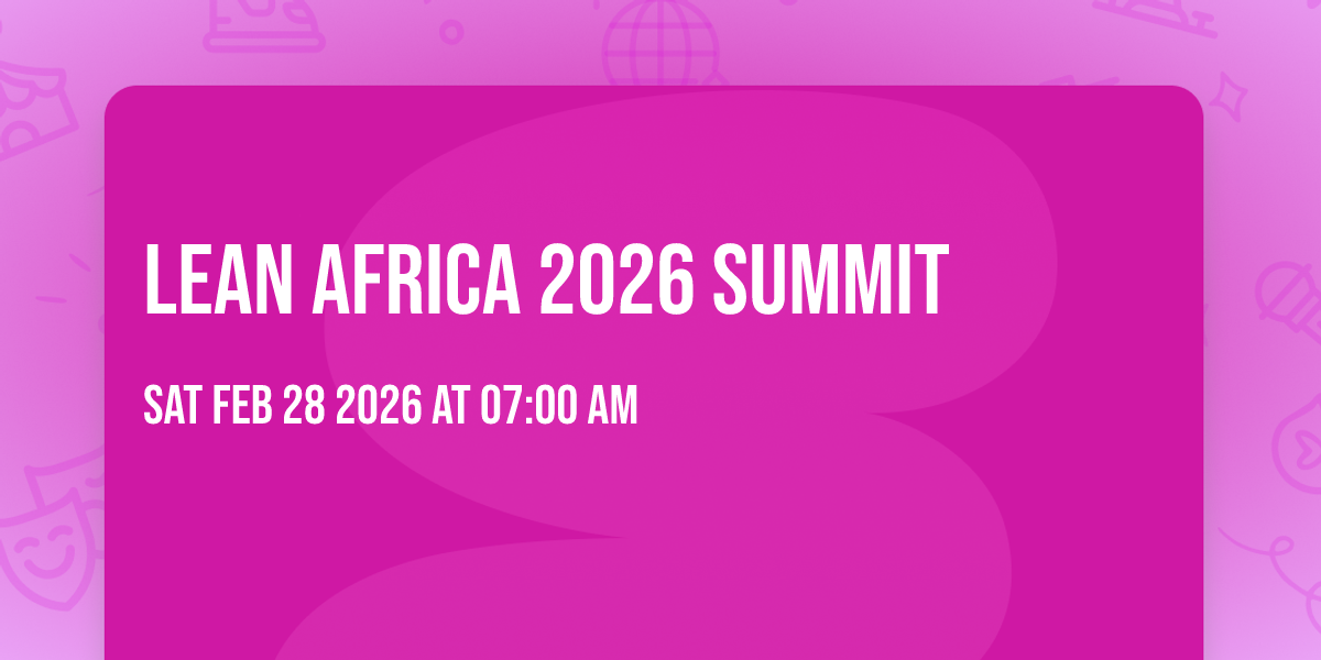 LEAN AFRICA 2026 summit