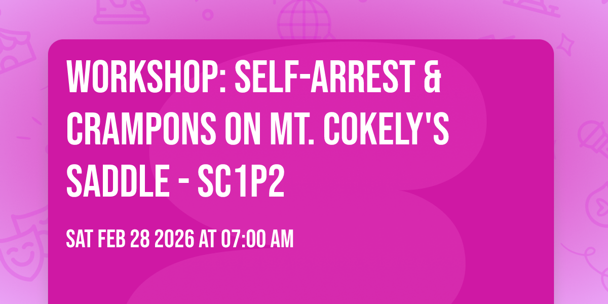 Workshop: Self-Arrest & Crampons on Mt. Cokely's Saddle - SC1p2